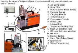 300 Bar Electric PCP High Pressure 30MPA 4500PSI Air Compressor Pump Access 220V