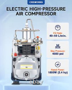 CREWORKS PCP Air Compressor 4500psi 30MPa Auto Stop High Pressure Air Compressor