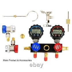 Elitech DMG-1 AC Manifold Gauge Set 2 Way with Hoses Coupler Adapters+And Case