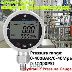 High Quality Digital Pressure Gauge Hydraulic 0-40Mpa 1 Pcs Clear LCD Display