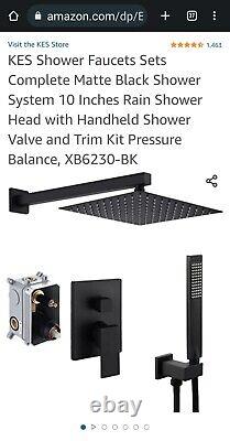 KES XB6230-BK Black Valve Body Shower Faucets Set System With Shower Head