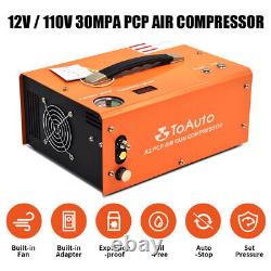 Compresseur haute pression 12V 300Bar pour fusil PCP et bouteille de plongée Scuba avec arrêt automatique 220V/110V