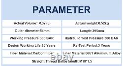 Cylindre en fibre de carbone HPA 0,37L 4500Psi 300Bar 30Mpa 370cc haute pression