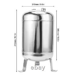 Réservoir d'air de 10L en acier inoxydable avec filetage 1/2 1/4NPT et pression de gaz élevée de 1,25MPa